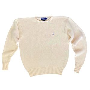 Polo by Ralph Lauren Sweater Cream Cotton Size XL